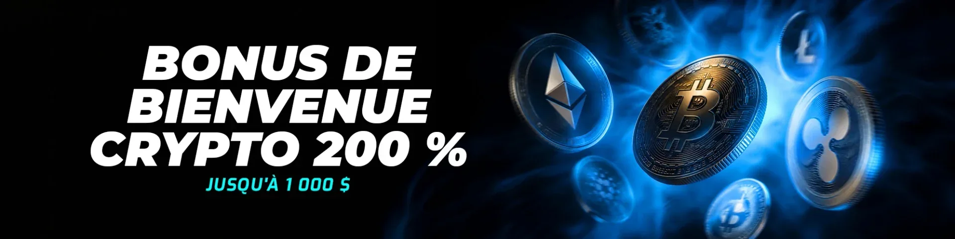 200 % jusqu'à 1 000 € en crypto
