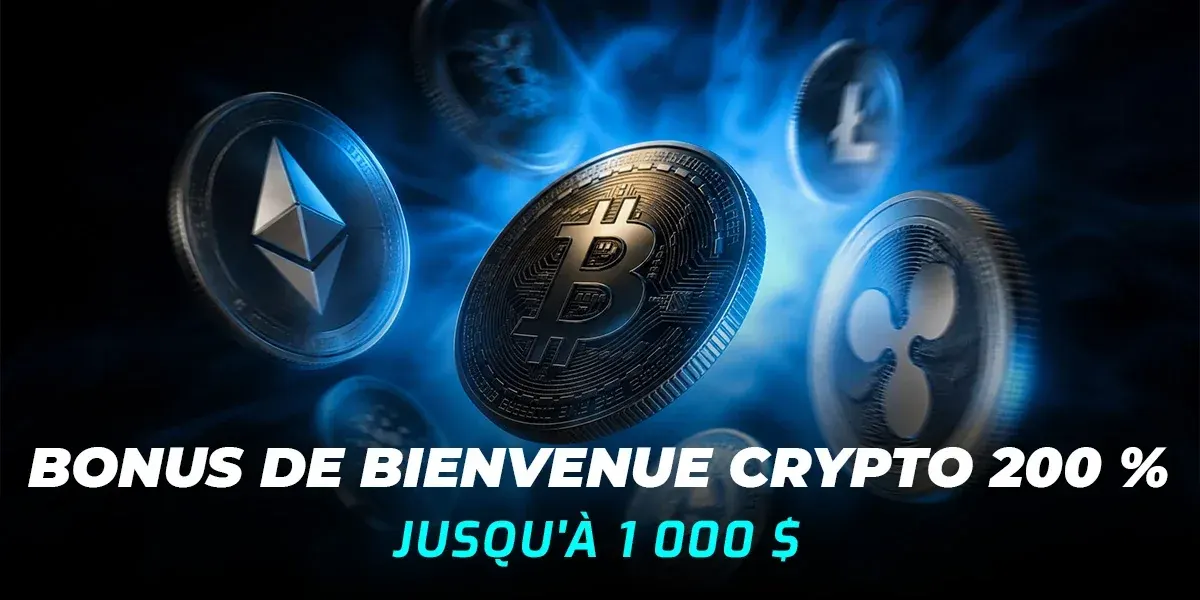 200 % jusqu'à 1 000 € en crypto